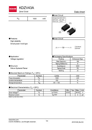 KDZV43A 数据手册首页