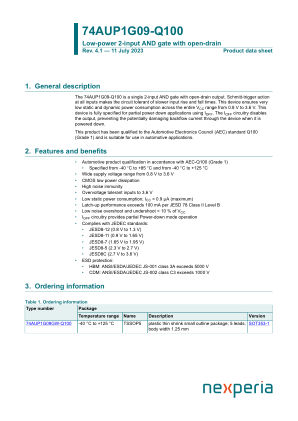 74AUP1G09GW-Q100H 数据手册首页