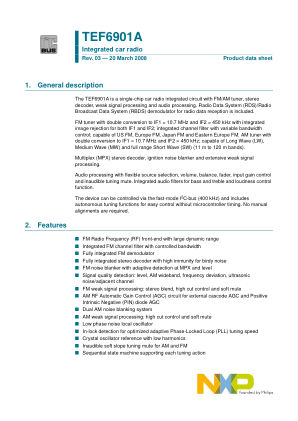 TEF6901A datasheet cover page