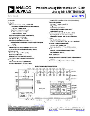 ADUC7122 数据手册首页