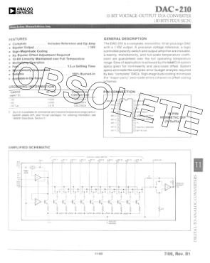 DAC210 数据手册首页