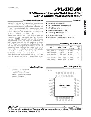 MAX5168 datasheet cover page