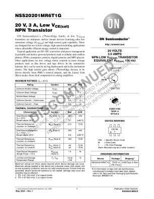 NSS20201MR6T1G datasheet cover page