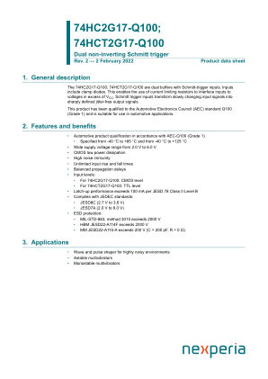 74HCT2G17GW-Q100125 datasheet cover page