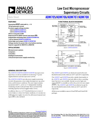 ADM705 数据手册首页
