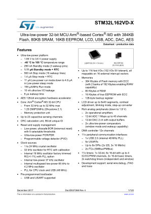 STM32L162VD-X 数据手册首页