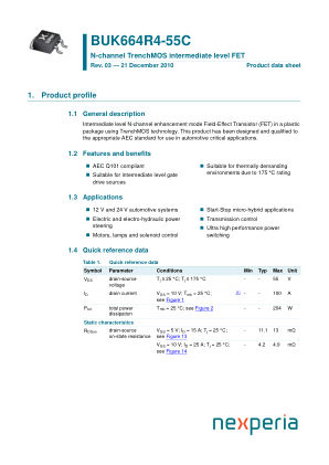 BUK664R4-55C datasheet cover page