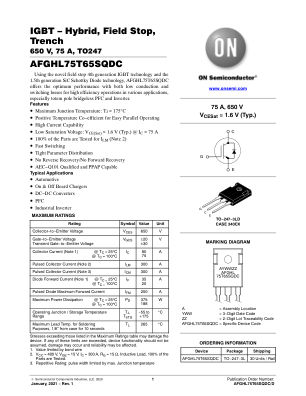 AFGHL75T65SQDC datasheet cover page