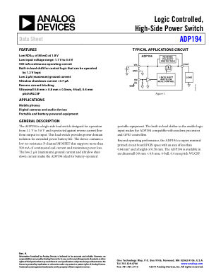 ADP194 数据手册首页