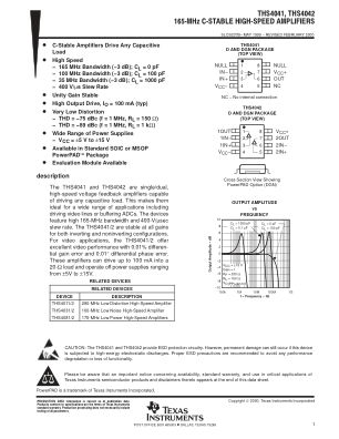 THS4042 datasheet cover page