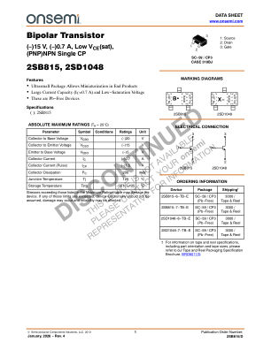 2SB815 数据手册首页