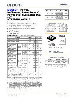 NTTFD2D8N03P1E datasheet cover page