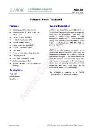 AW86864CSR datasheet cover page