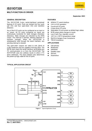 IS31IO7328-QFLS4-TR 数据手册首页