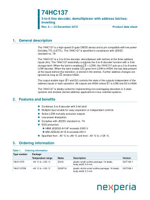 74HC137DB datasheet cover page
