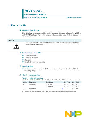 BGY835C datasheet cover page