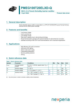 PMEG100T20ELXD-QX datasheet cover page