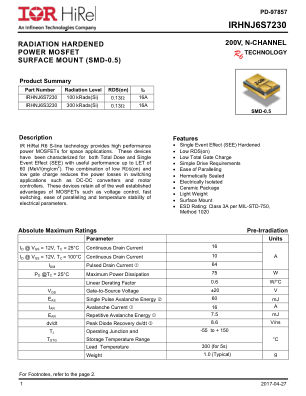 IRHNJ6S7230 datasheet cover page