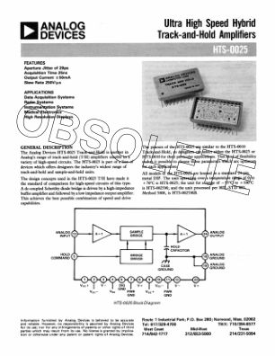 HTS-0025 datasheet cover page