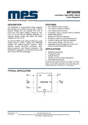 MP20056 datasheet cover page