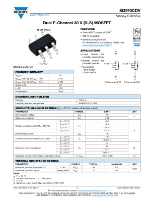 SI3993CDV datasheet cover page