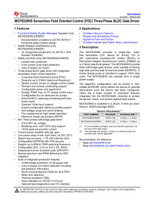 MCF8329HS datasheet cover page