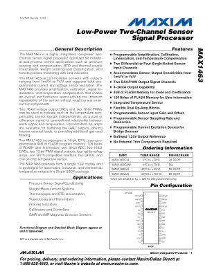 MAX1463 datasheet cover page