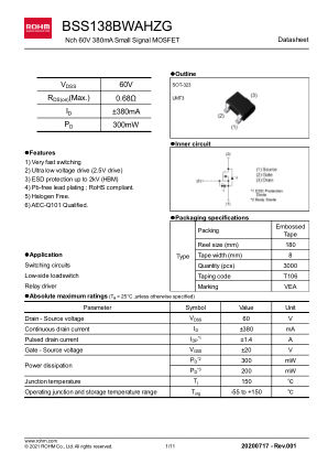 BSS138BWAHZG datasheet cover page