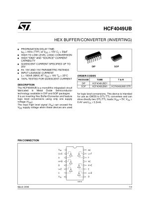 HCF4049U datasheet cover page