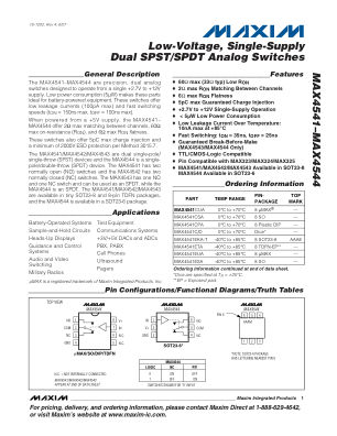 MAX4541-MAX4544 datasheet cover page