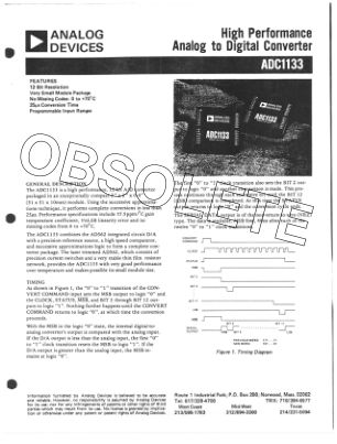 3549335444524121ADC1133 datasheet cover page