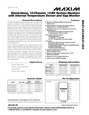MAX1253 datasheet cover page