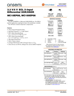 MC10EP08 datasheet cover page