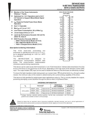 SN74AUC16245 datasheet cover page