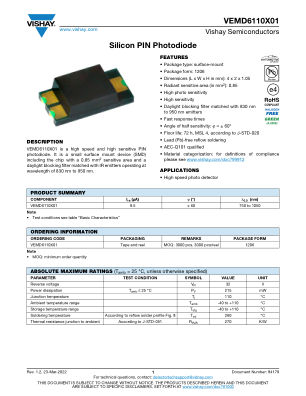 VEMD6110X01 数据手册首页