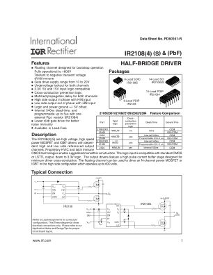 IR2108 datasheet cover page
