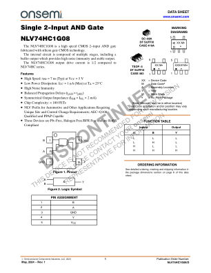 NLV74HC1G08 数据手册首页