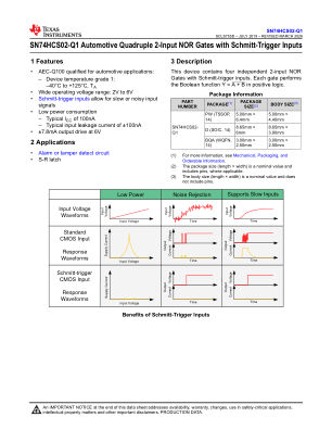 SN74HCS02-Q1 数据手册首页
