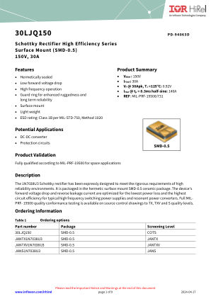 30LJQ150 datasheet cover page