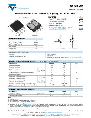 SQJ912AEP 数据手册首页