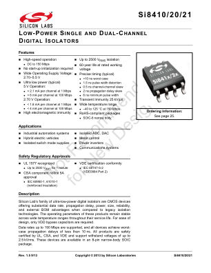 SI8421AB-D-ISR datasheet cover page