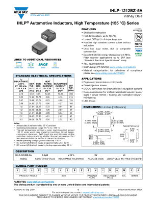 IHLP-1212BZ-5A 数据手册首页