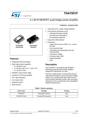 TDA7851F datasheet cover page