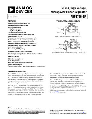 ADP1720-EP 数据手册首页