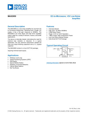 MAX2650 datasheet cover page