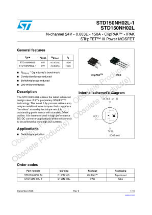 STD150NH02L datasheet cover page