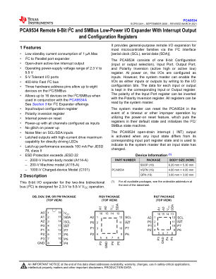 PCA9534 datasheet cover page