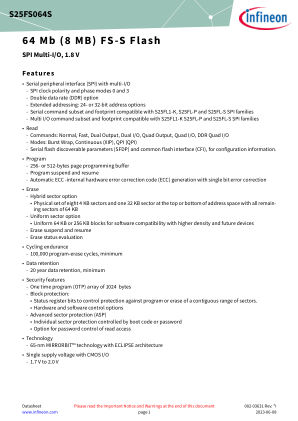 S25FS064S datasheet cover page
