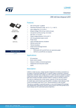 LDH40 datasheet cover page