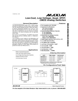 MAX4066-MAX4066A 数据手册首页